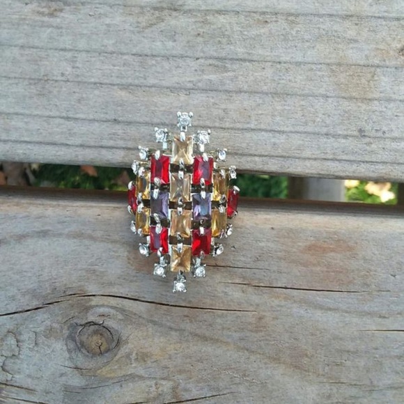Jewelry - CZ Multi Gems Ring 6 or 6.5 Size